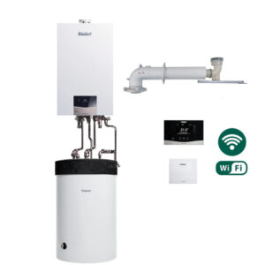 Pakiet Vaillant piec kondensacyjny ecoTEC exclusive 2,8-27kW zasob.200L pogodówka WiFi zestaw szachtowy