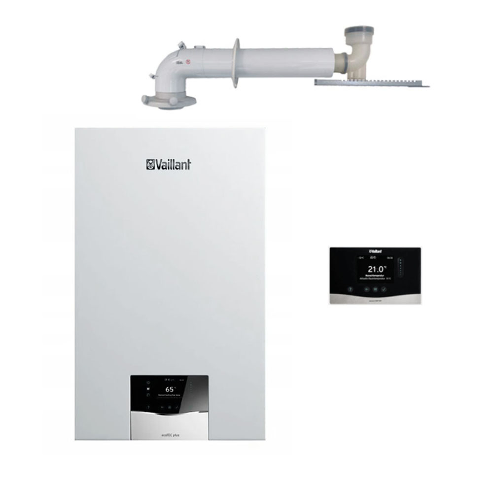 Piec gazowy dwufunkcyjny Vaillant ecoTEC VCI 2,8-26kW zasobnik 20L pogodówka komin
