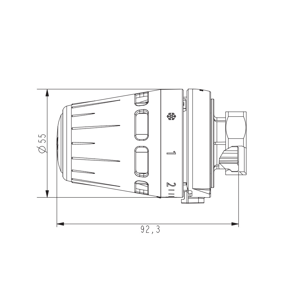 Głowica termostatyczna Danfoss Regus 16-28°C mocowanie M30x1,5 - obrazek 2