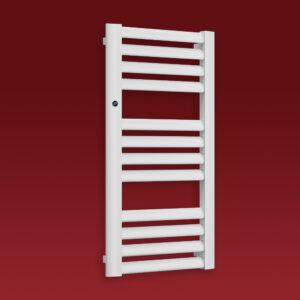 Grzejnik łazienkowy MAKAO 883x477mm przyłącze D400mm biały mat RAL 9016