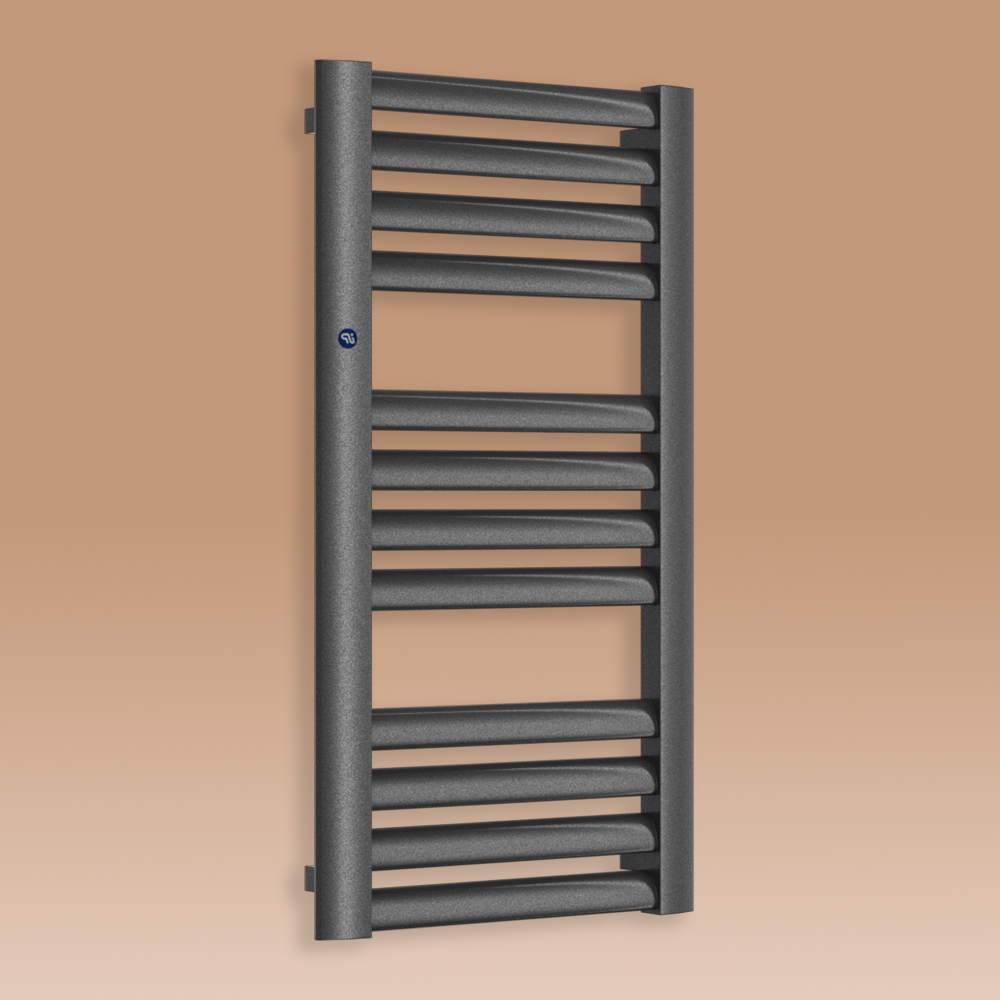 Grzejnik łazienkowy MAKAO 1205x477mm przyłącze D400mm grafit RAL 9016