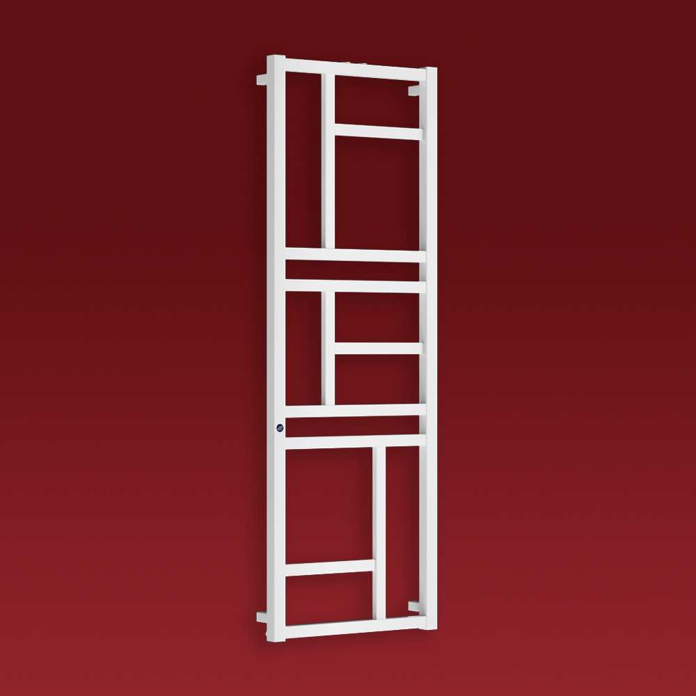 Grzejnik łazienkowy MONDRIAN 1140x400mm przyłącze D50mm biały mat RAL 9016