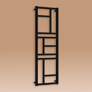 Grzejnik łazienkowy MONDRIAN 1740x600mm przyłącze D50mm czarny struktura RAL 9016