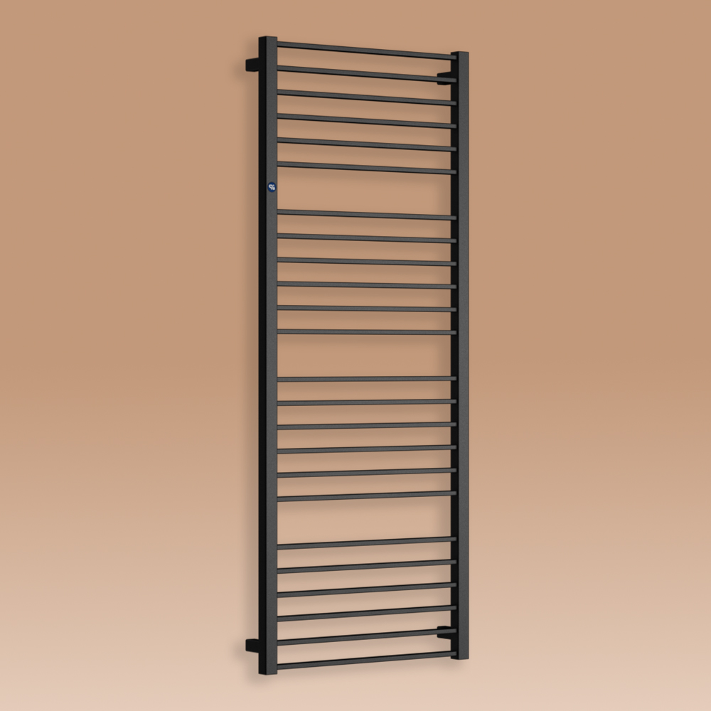 Grzejnik łazienkowy PIKO 1329x530mm przyłącze D500mm czarny struktura RAL 9016