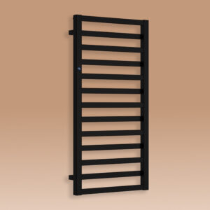 Grzejnik łazienkowy POPPY 1630x600mm przyłącze D565mm czarny struktura RAL 9016